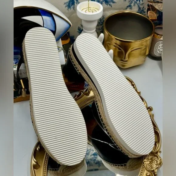 🆕 SEE BY CHLOE 🧿 NWOB Glyn Black Leather Espadrille Sandals - EU 37 - Picture 13 of 16